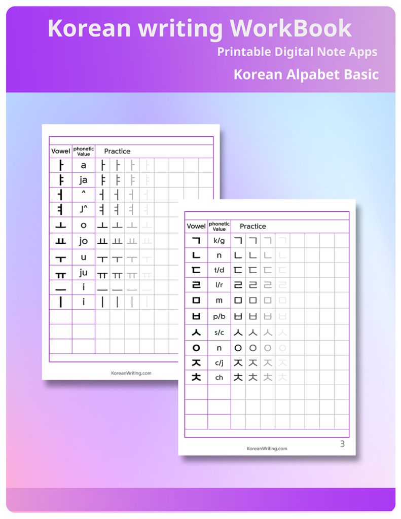 Korean alphabet Korean Writing 3